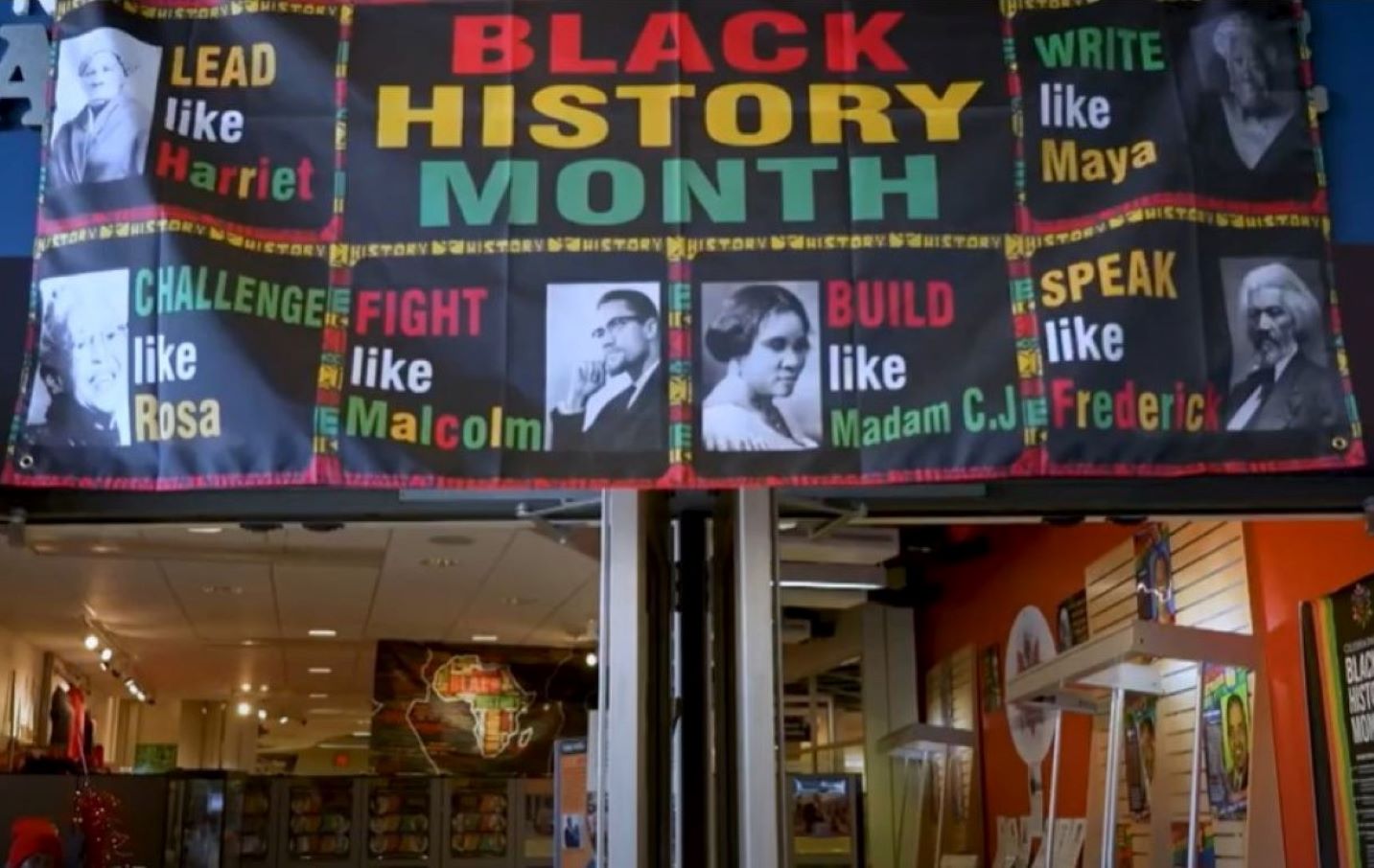 Entrance to pop-up Black History Museum